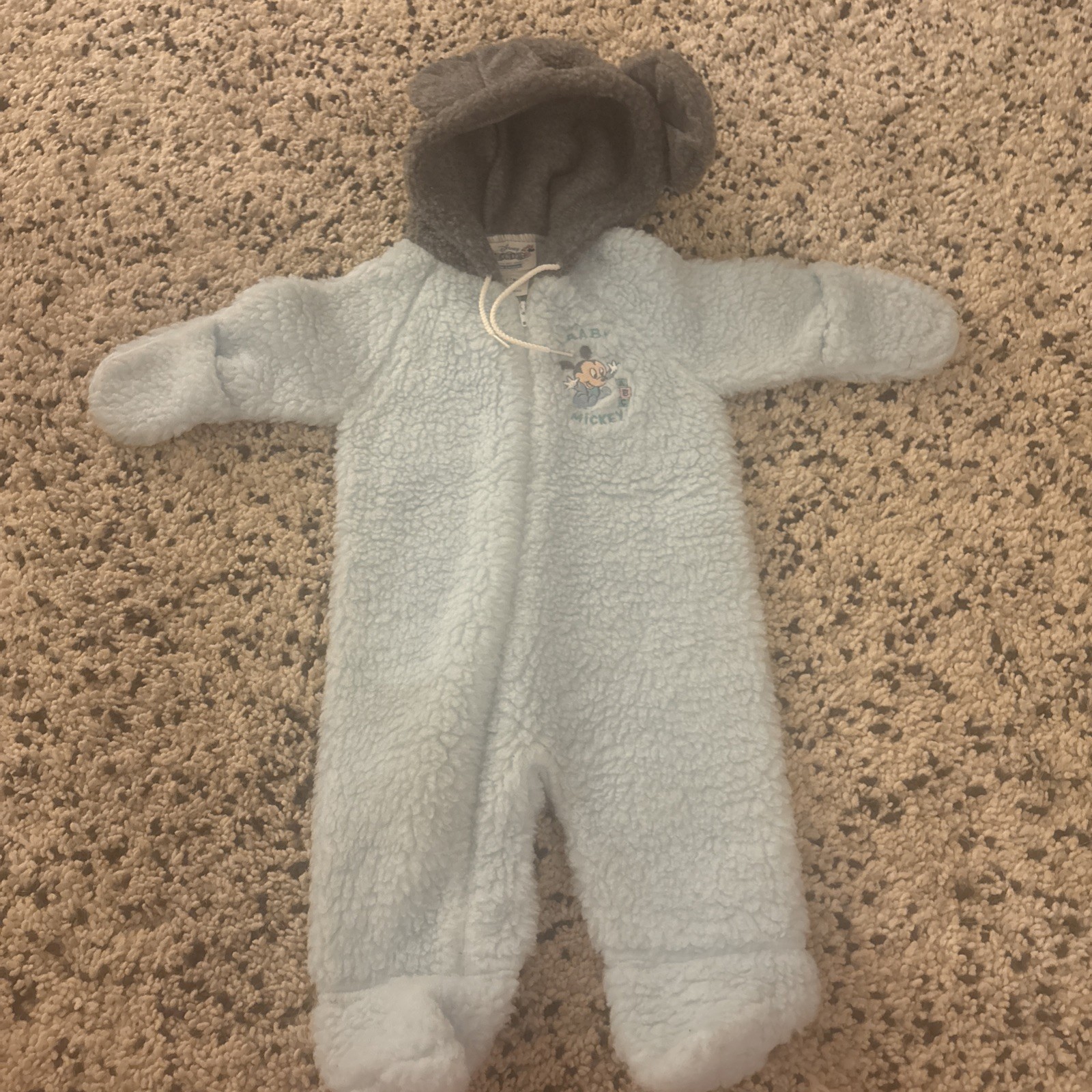 Vintage Dr Denton Baby Mickey Sleeper blue and gray 6-12 months made USA