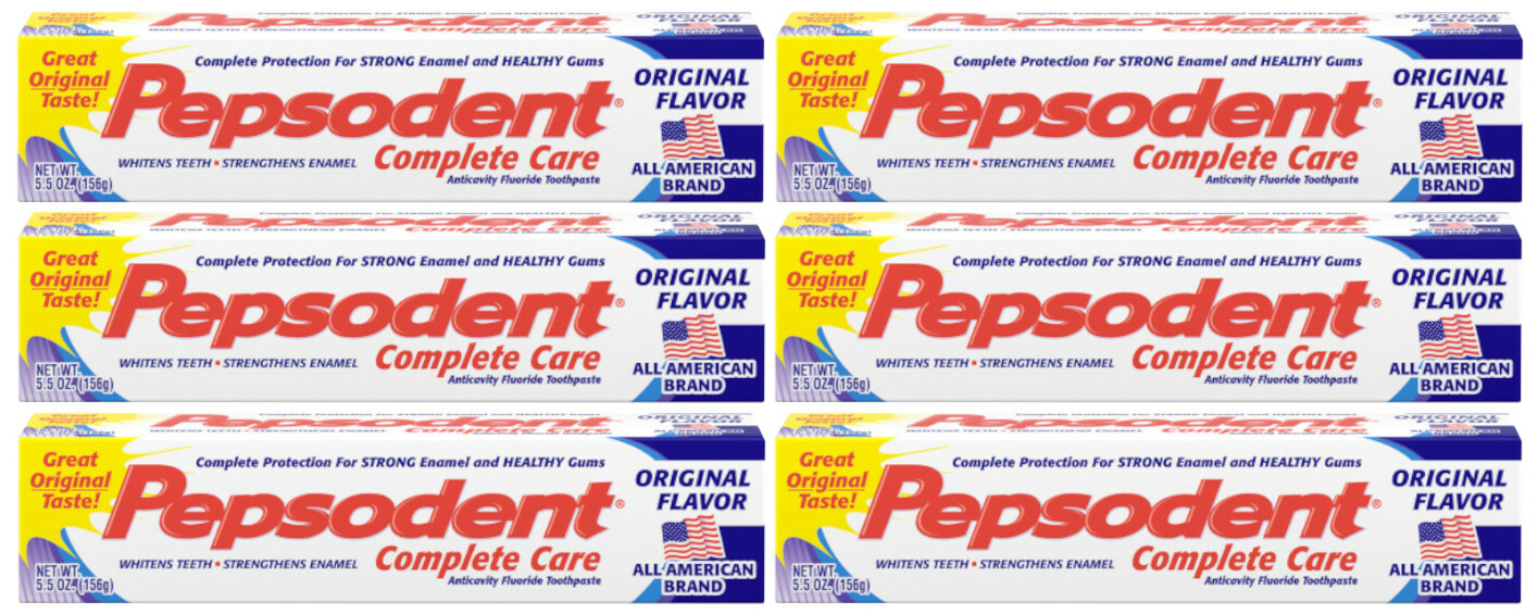 Pepsodents Complete Care Toothpaste, Original Flavor, 5.5 oz (6 Pack)