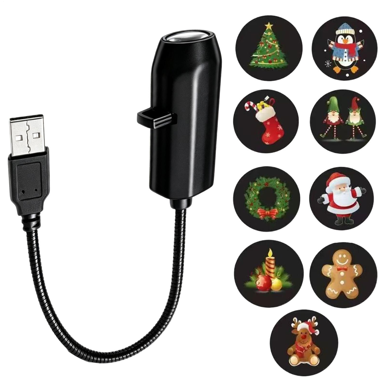HD Christmas Scene Projector with 10 Festive Scenes, Plug and Play HD Christmas