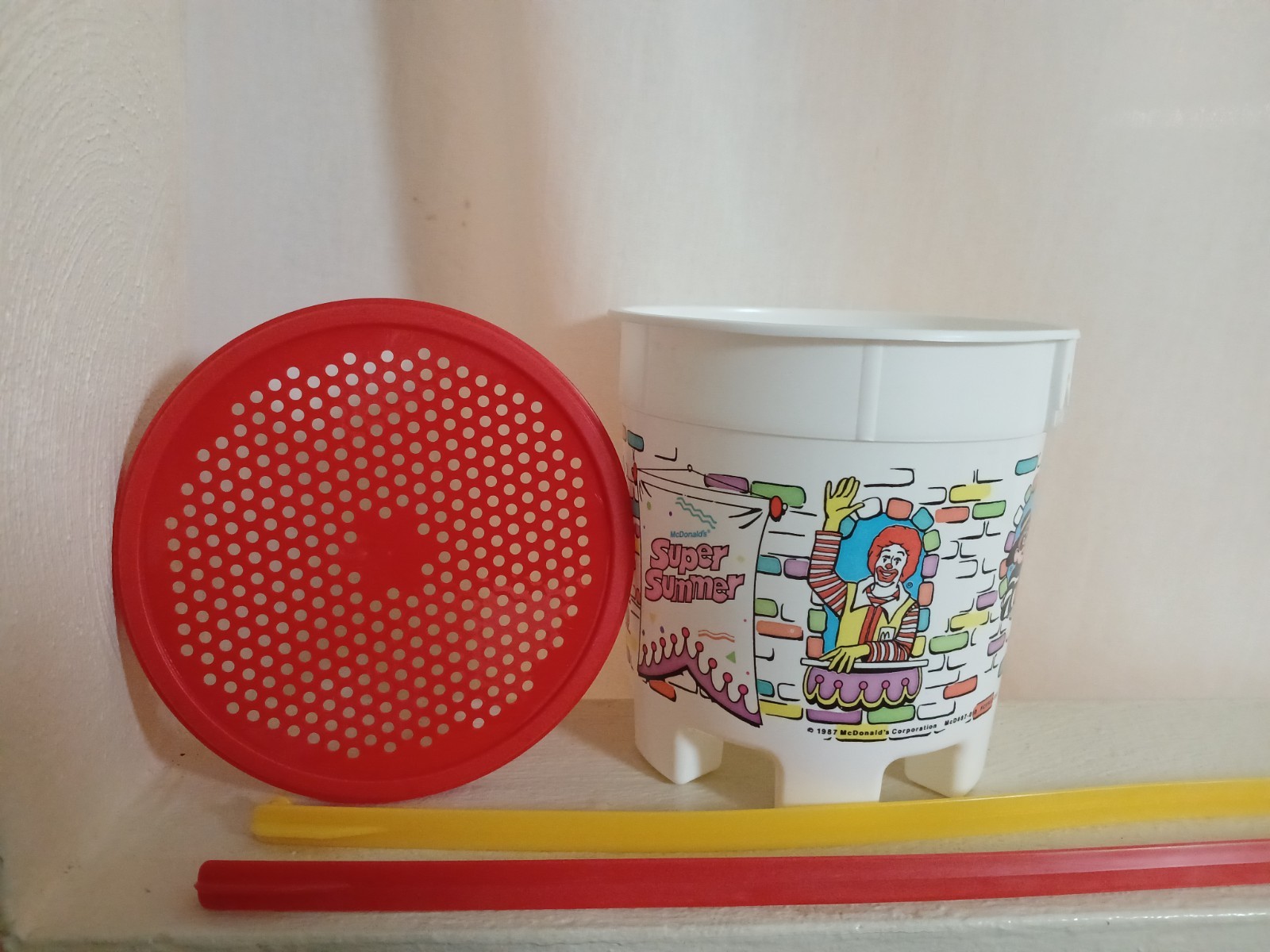 Vintage 1987 McDonald's Super Summer Sandcastle Pail Set Castle Mold shifter NOS