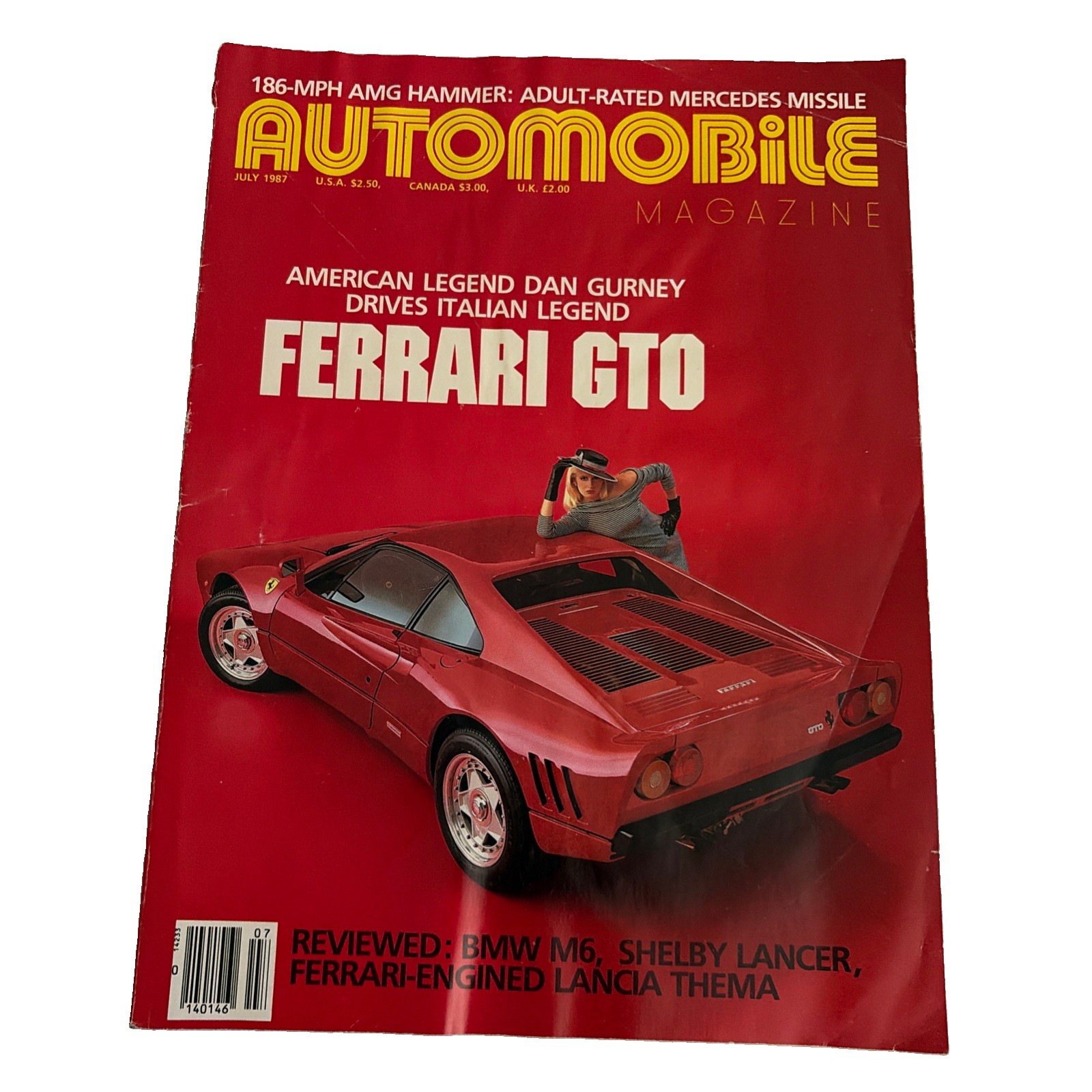 Automobile Magazine July 1987 Ferrari GTO Dan Gurney Shelby Lancer Lancia Thema Automobile Magazine July 1987 Ferrari GTO Dan Gurney Shelby Lancer Lancia Thema