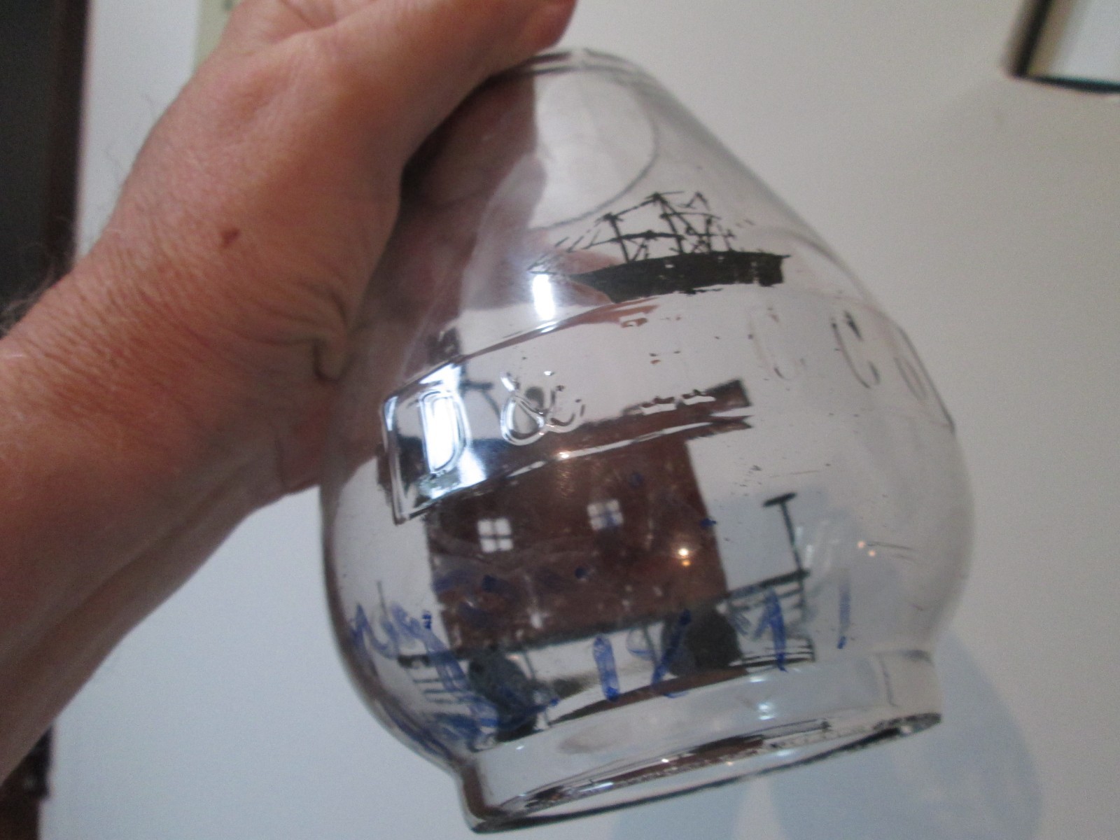 Antique 1891 - R.R Lantern GLOBE - DELAWARE & HUDSON CANAL - Original - No Frame