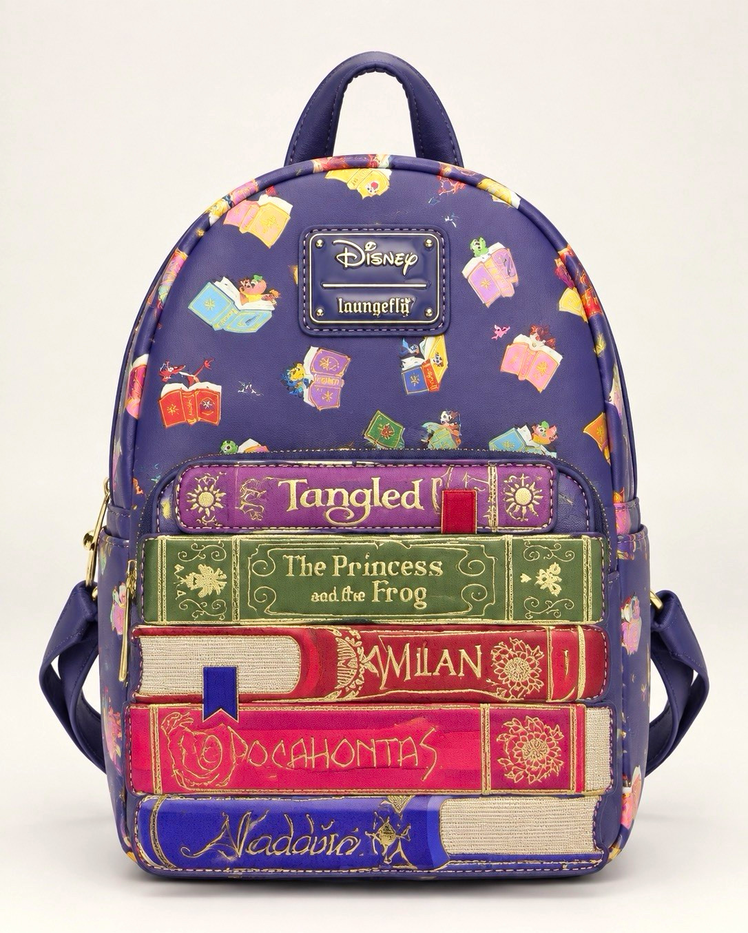 Loungefly Disney Princess Book Stack Mini Backpack Purple Multicolor $80 OBO Loungefly Disney Princess Book Stack Mini Backpack Purple Multicolor $80 OBO