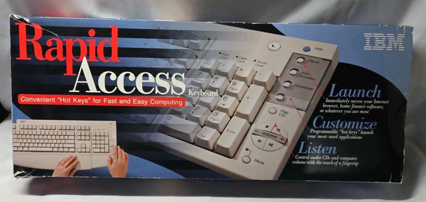Vintage IBM Rapid Access Pro Keyboard New 09N5542 Retro Clicky PS2 Vintage IBM Rapid Access Pro Keyboard New 09N5542 Retro Clicky PS2