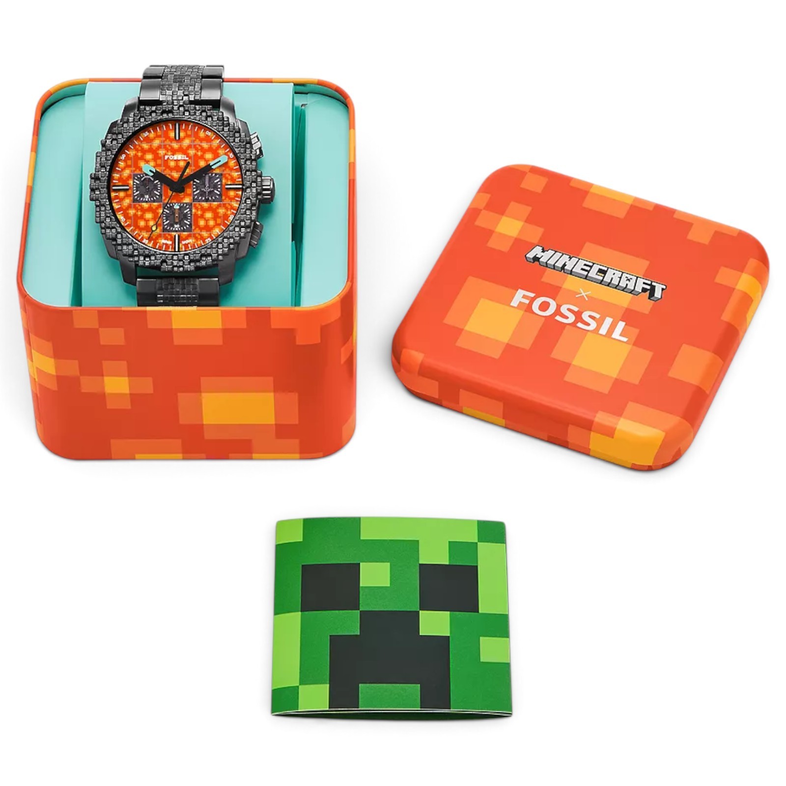 MINECRAFT X FOSSIL 44MM Limited Edition Nether Chronograph Watch LE1251