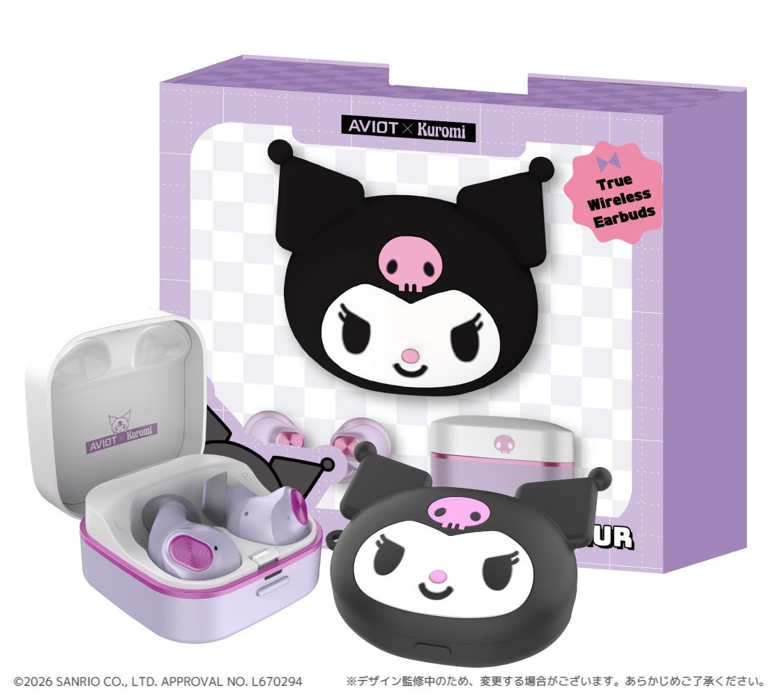PSL SHIP SEP. Kuromi Wireless Earbuds w/ Special Voice EN & JP Sanrio AVIOT NEW