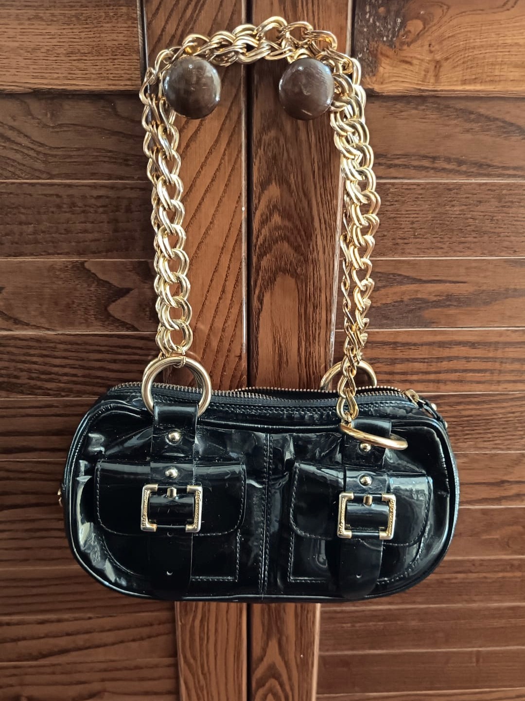 Vintage D&G 2K Shoulder Bag Black Glossy Leather 2000 Edgy Grunge RARE 90s Vintage D&G 2K Shoulder Bag Black Glossy Leather 2000 Edgy Grunge RARE 90s
