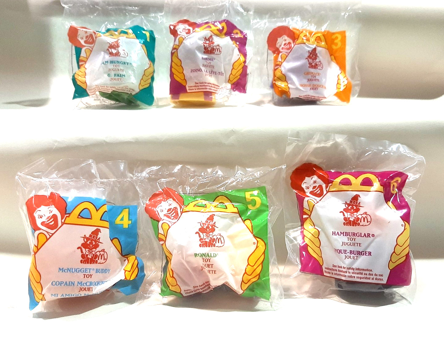 1998 MCDONALDS HALLOWEEN RONALD & PALS HAPPY MEAL - SET OF 6 - NEW IN BAGS