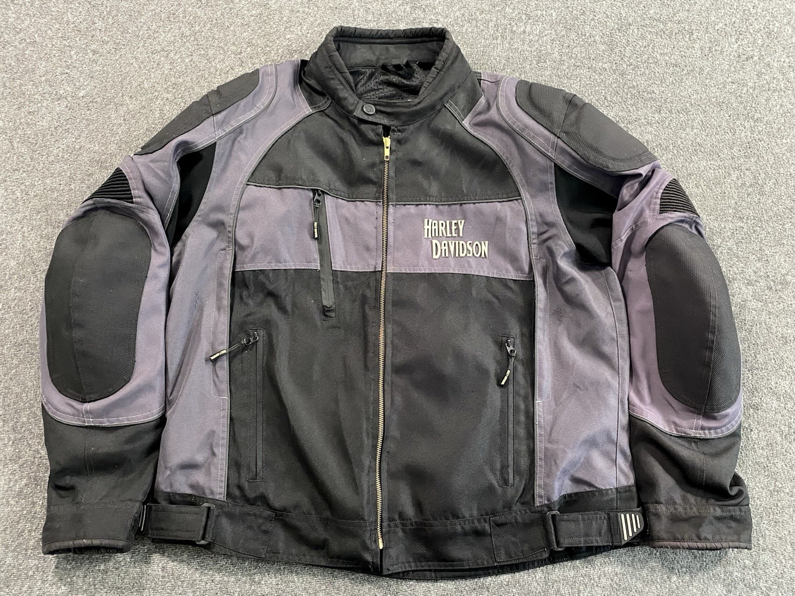 Vintage Harley-Davidson Armored Riding Jacket Mens XL Black Gray Protective Gear Vintage Harley-Davidson Armored Riding Jacket Mens XL Black Gray Protective Gear