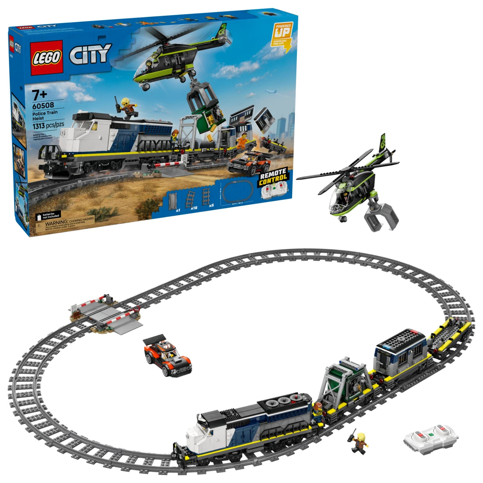 LEGO® City Police Train Heist Set 60508 With Remote Control, 1313 pcs [NEW]