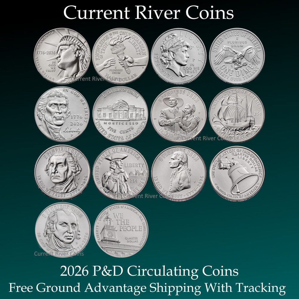 2026 P&D Circulating Coins 5c 10c 25c 50c Mint Uncirculated 14 Coin Set 2026 P&D Circulating Coins 5c 10c 25c 50c Mint Uncirculated 14 Coin Set