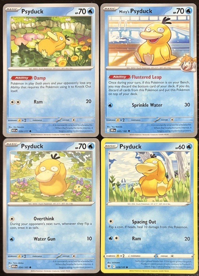 Psyduck Pokemon TCG Collection From 4 Different Art/Set English Cards NM Psyduck Pokemon TCG Collection From 4 Different Art/Set English Cards NM