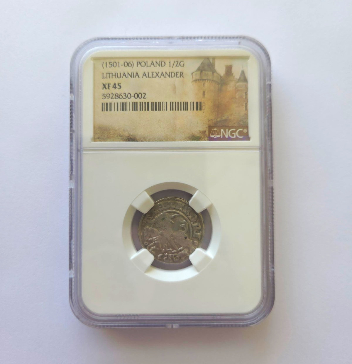 NGC XF45 1501-06 Poland 1/2G Lithuania Alexander Silver 0.625 NGC XF45 1501-06 Poland 1/2G Lithuania Alexander Silver 0.625