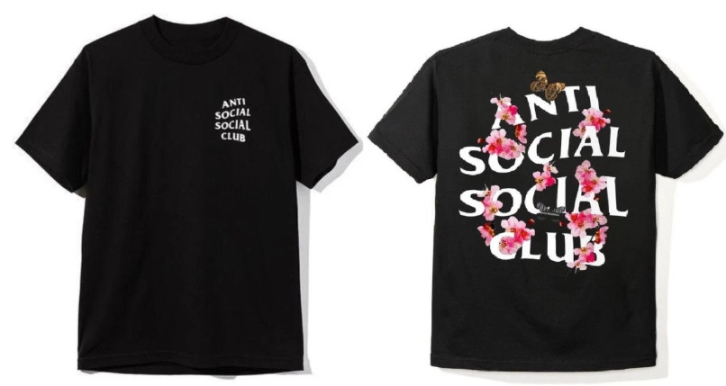 Auth Anti Social Social Club ASSC Logo KKOCH flower Black T-Shirt Auth Anti Social Social Club ASSC Logo KKOCH flower Black T-Shirt