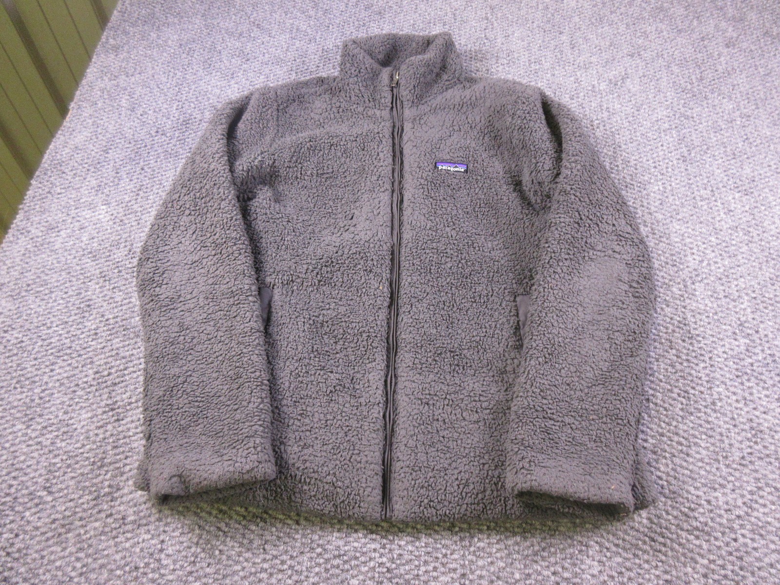 Patagonia Jacket Mens Large Gray High Pile Fleece Full Zip Outdoor Warm Pockets