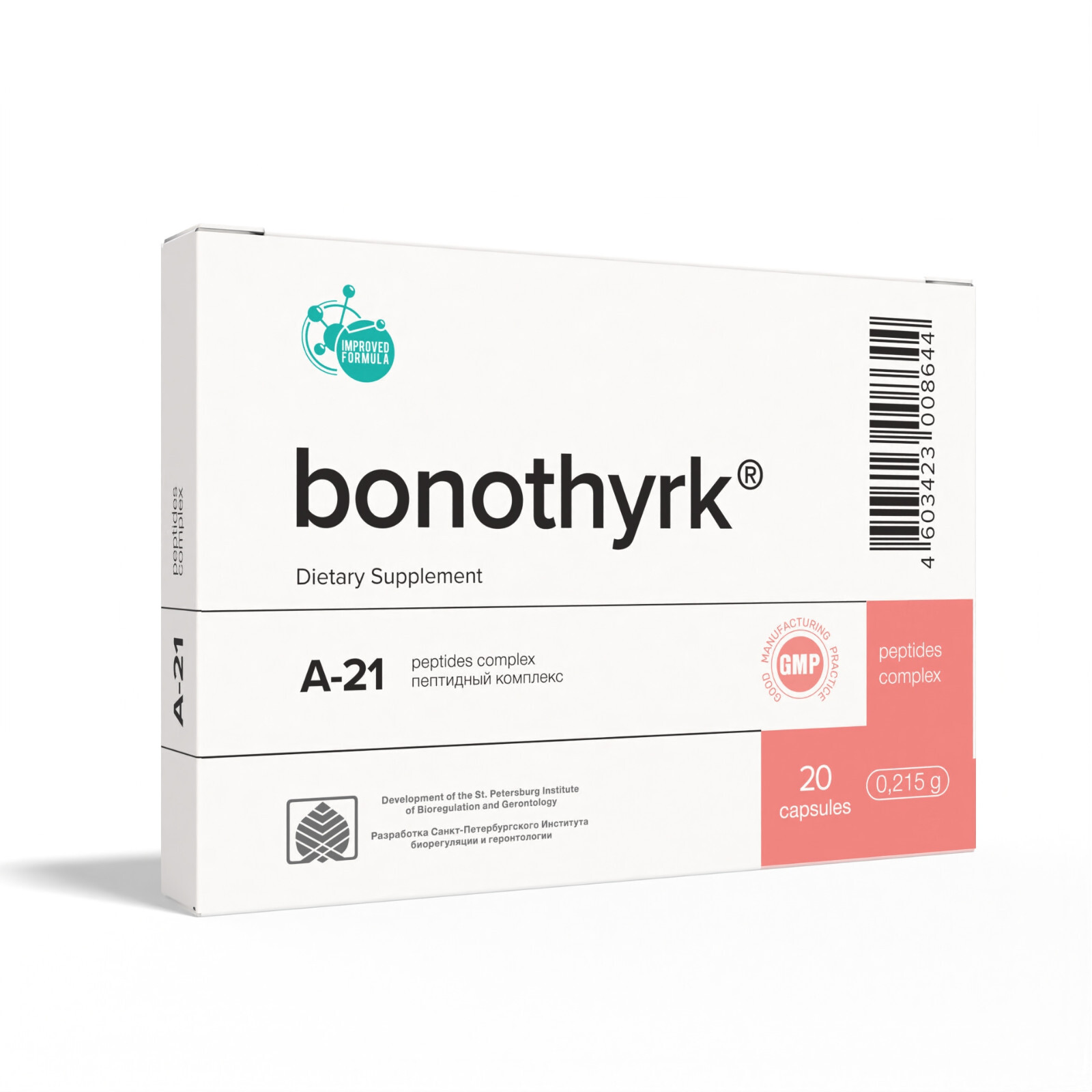 Bonothyrk A-21 Khavinson Natural Parathyroid Peptide Bioregulator 20 Capsules