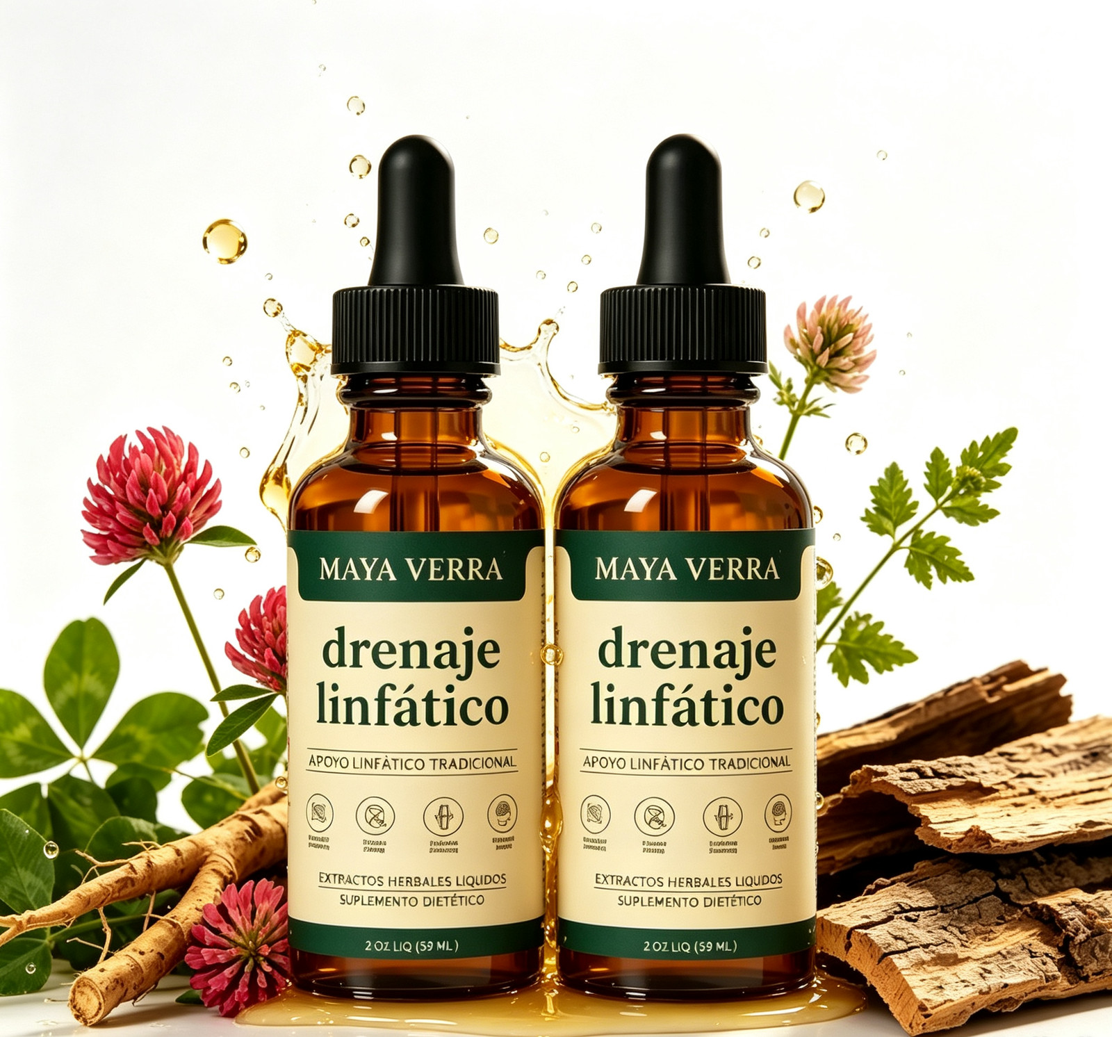 2Pack Mayaverra Lymphatic Drainage Drops Herbal Liquid Lymph Support Tincture