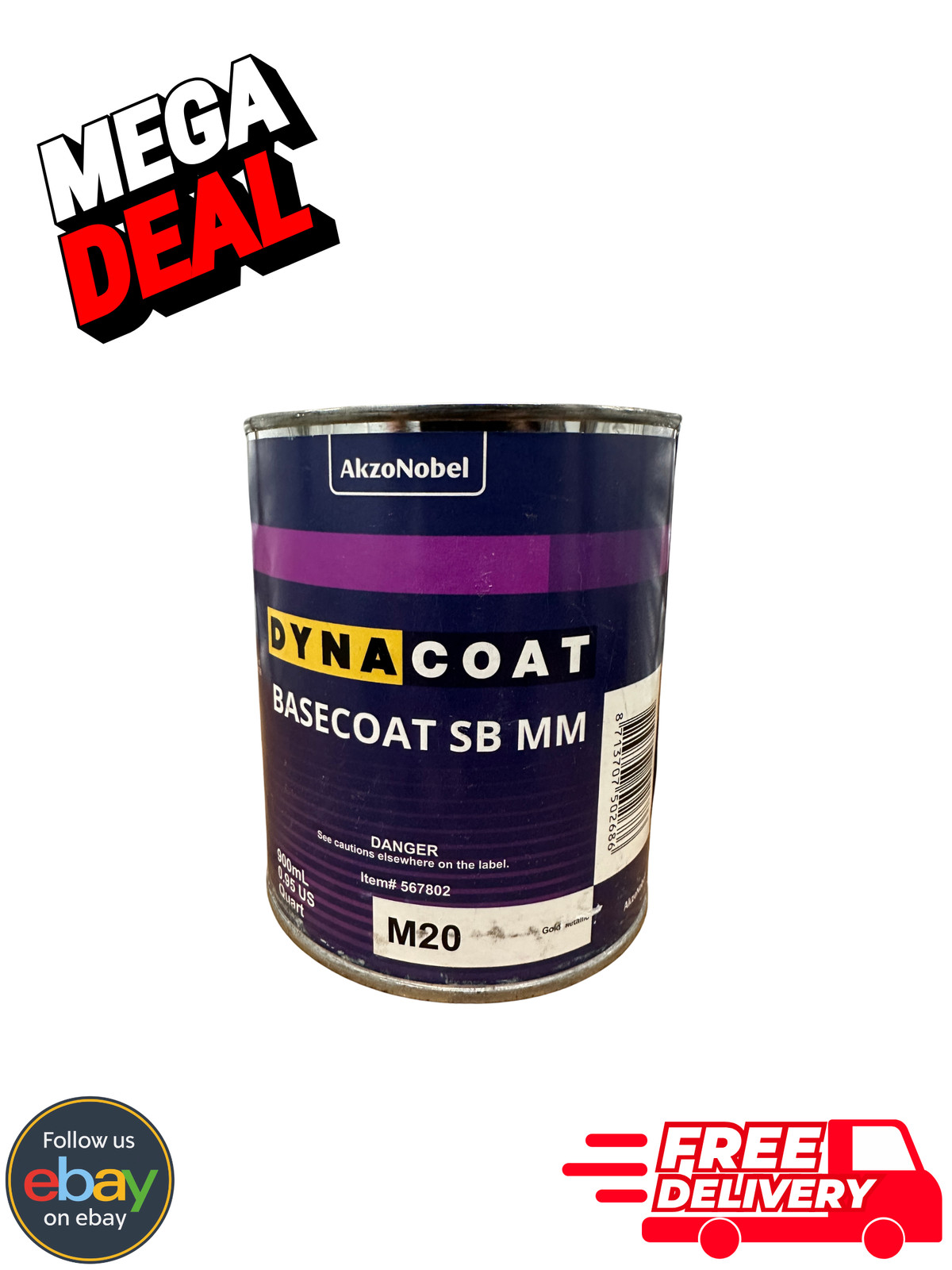 AkzoNobel DynaCoat BASECOAT SB MM M20 Gold Metallic 900ml Paint New AkzoNobel DynaCoat BASECOAT SB MM M20 Gold Metallic 900ml Paint New