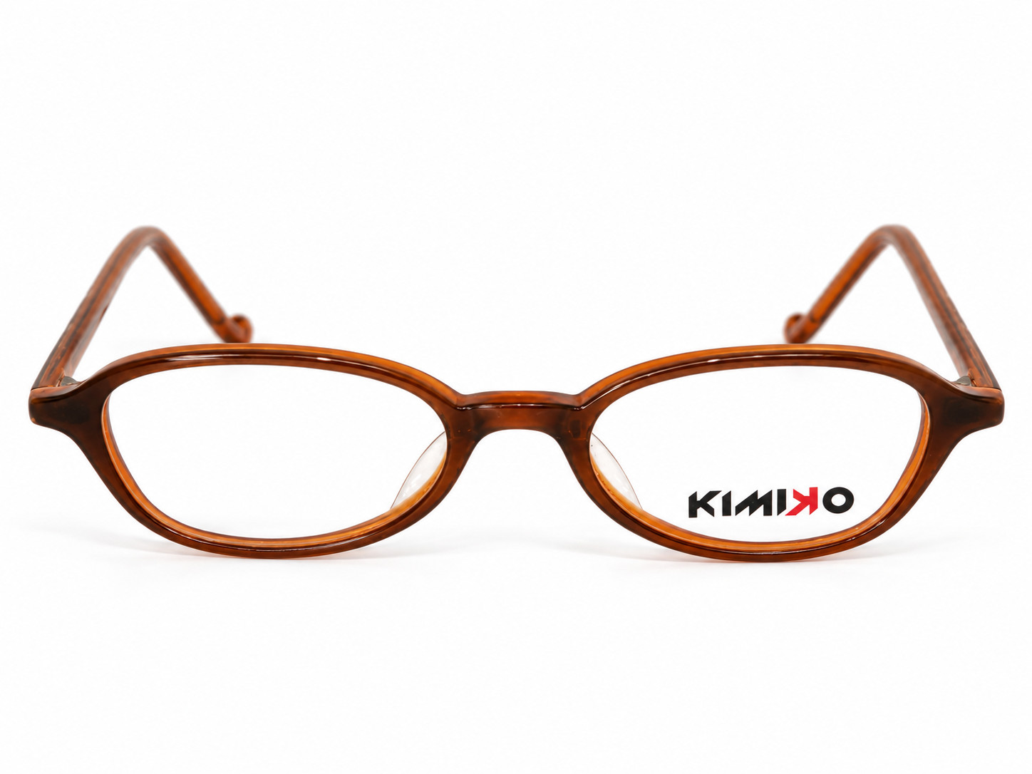 Vintage Kimiko B100 Eyeglasses Frame NOS Japan Amber Brown Small Oval 44mm Y2K