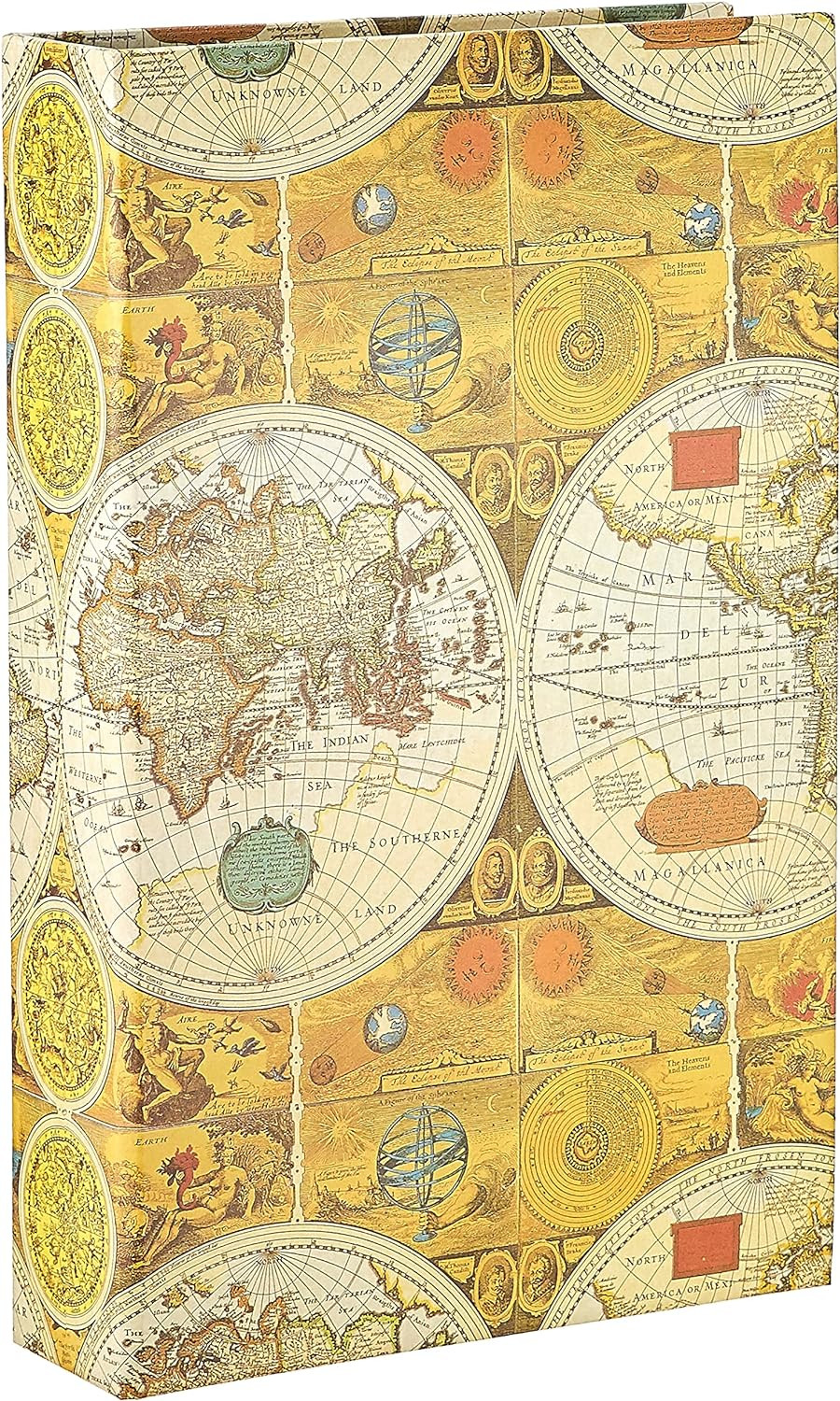 3-Ring Photo Album 504 Pockets Hold 4X6 Photos, Ancient World Map Design