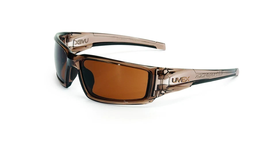 Uvex Hypershock Safety Glasses Hydroshield AF Coating Smoke Brown Frame Expresso Uvex Hypershock Safety Glasses Hydroshield AF Coating Smoke Brown Frame Expresso