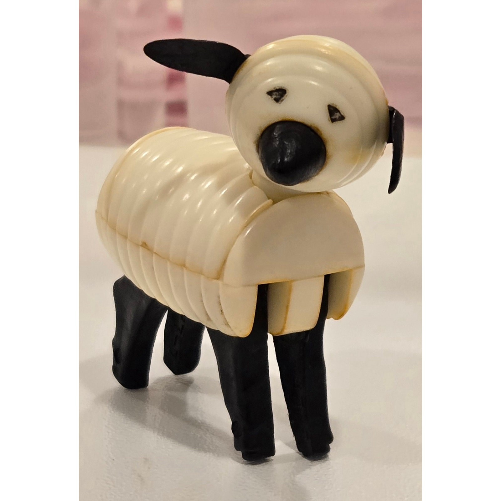 Fisher-Price Woolie the Sheep-VTG 1972-1975 Dull White-Black Features. TOT #ys