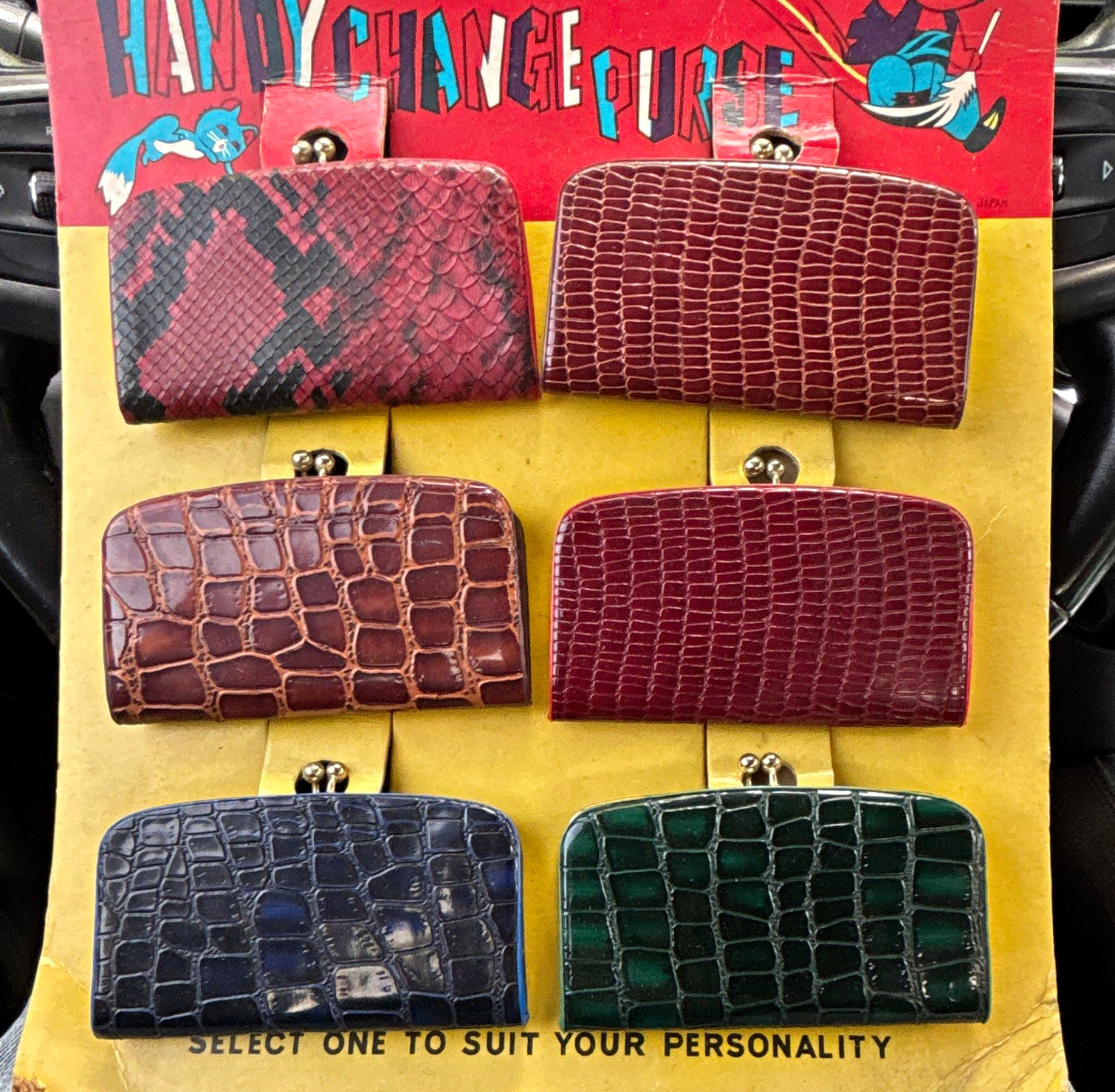 Vintage Handy Change Purse Display with All Original purses All in great shape Vintage Handy Change Purse Display with All Original purses All in great shape