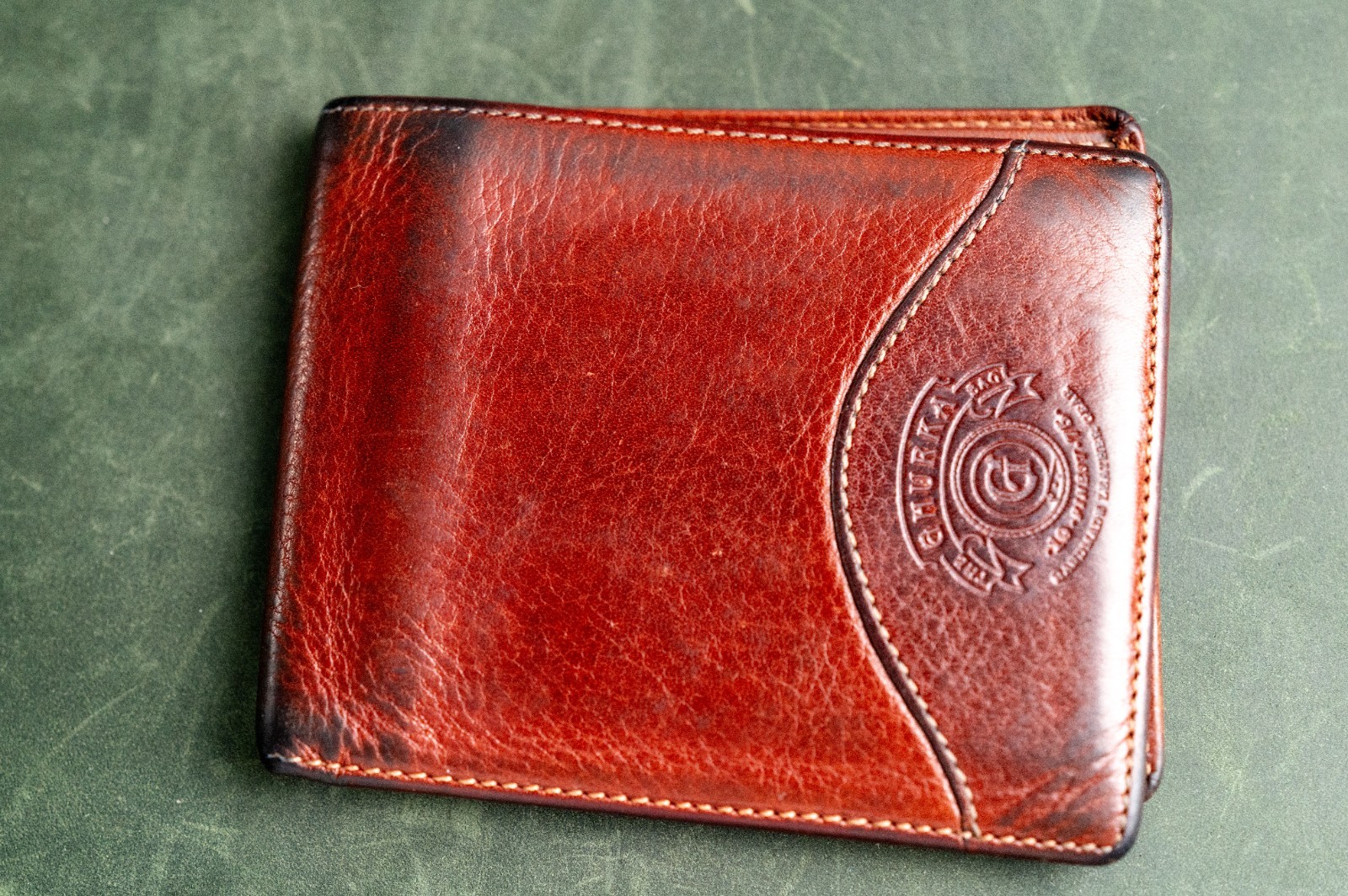 GHURKA CLASSIC WALLET NO. 101 - VINTAGE CHESTNUT LEATHER
