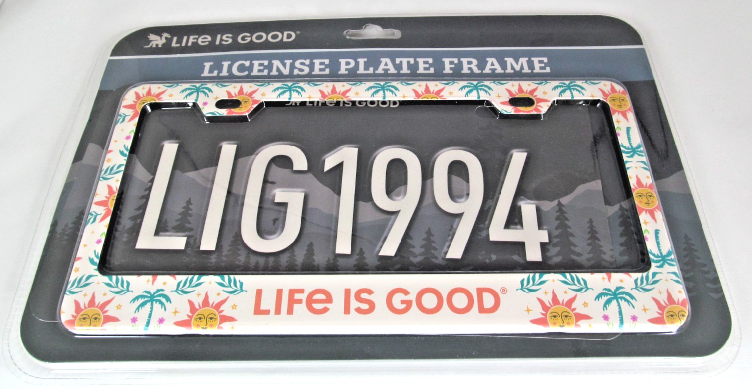LIFE IS GOOD New Multicolor Tropical Stainless Steel License Plate Frame LIFE IS GOOD New Multicolor Tropical Stainless Steel License Plate Frame