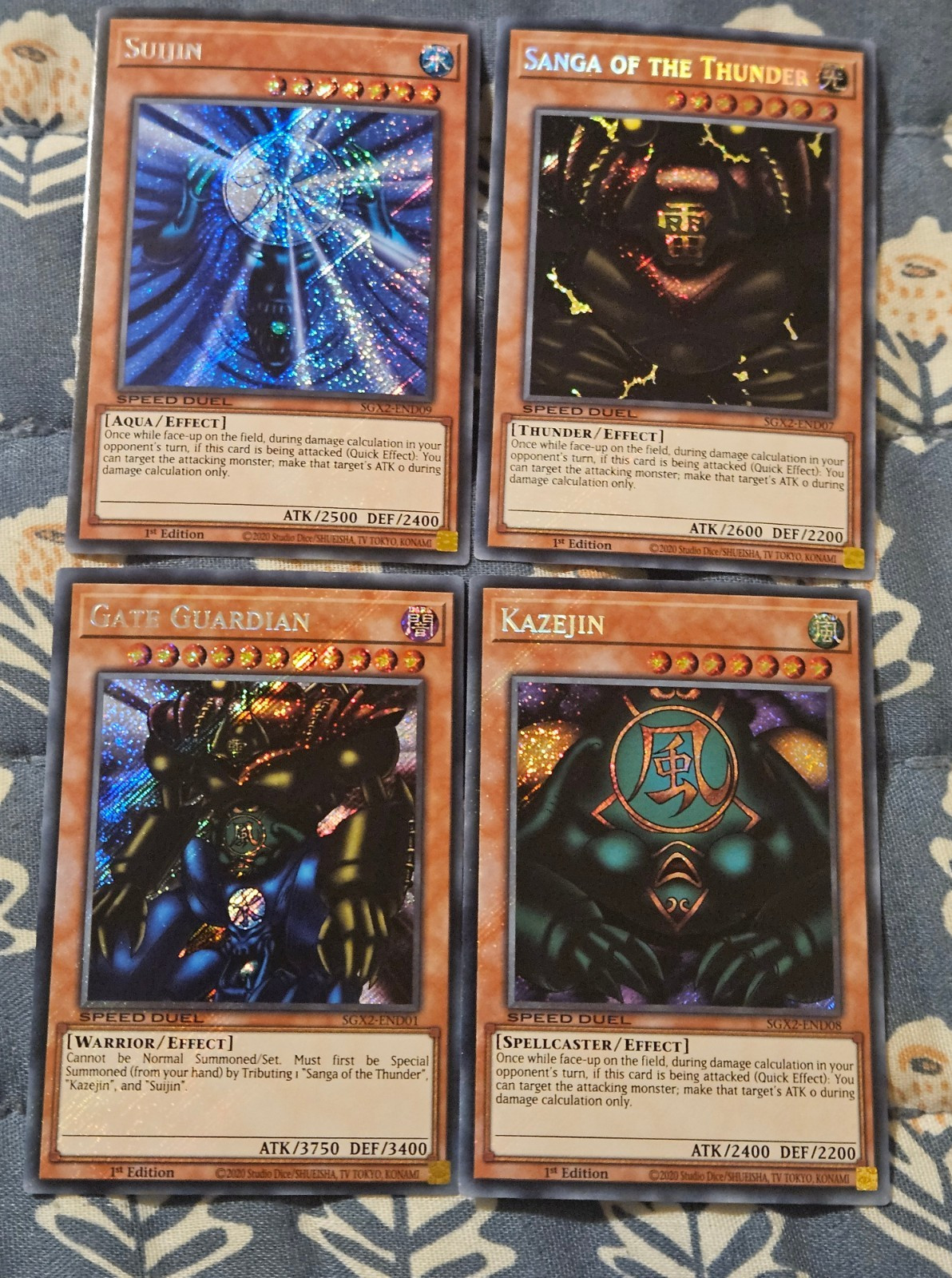 Gate Guardian Sanga of Suijin Kazejin Secret Rare Set Paradox - Yugioh