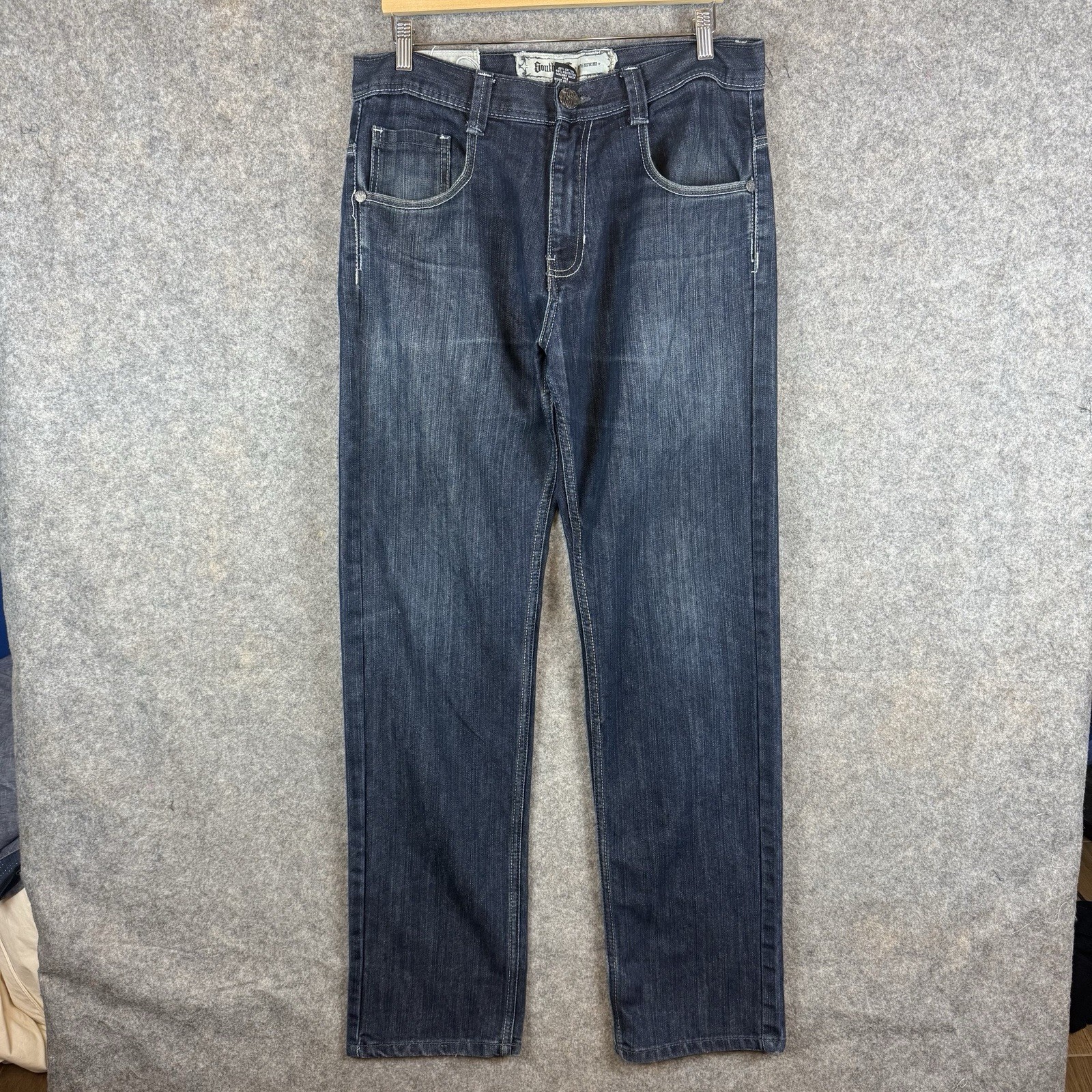 VTG Y2K Southpole Jeans Mens 34x34 Premium Flap Pockets Streetwear Dark Wash