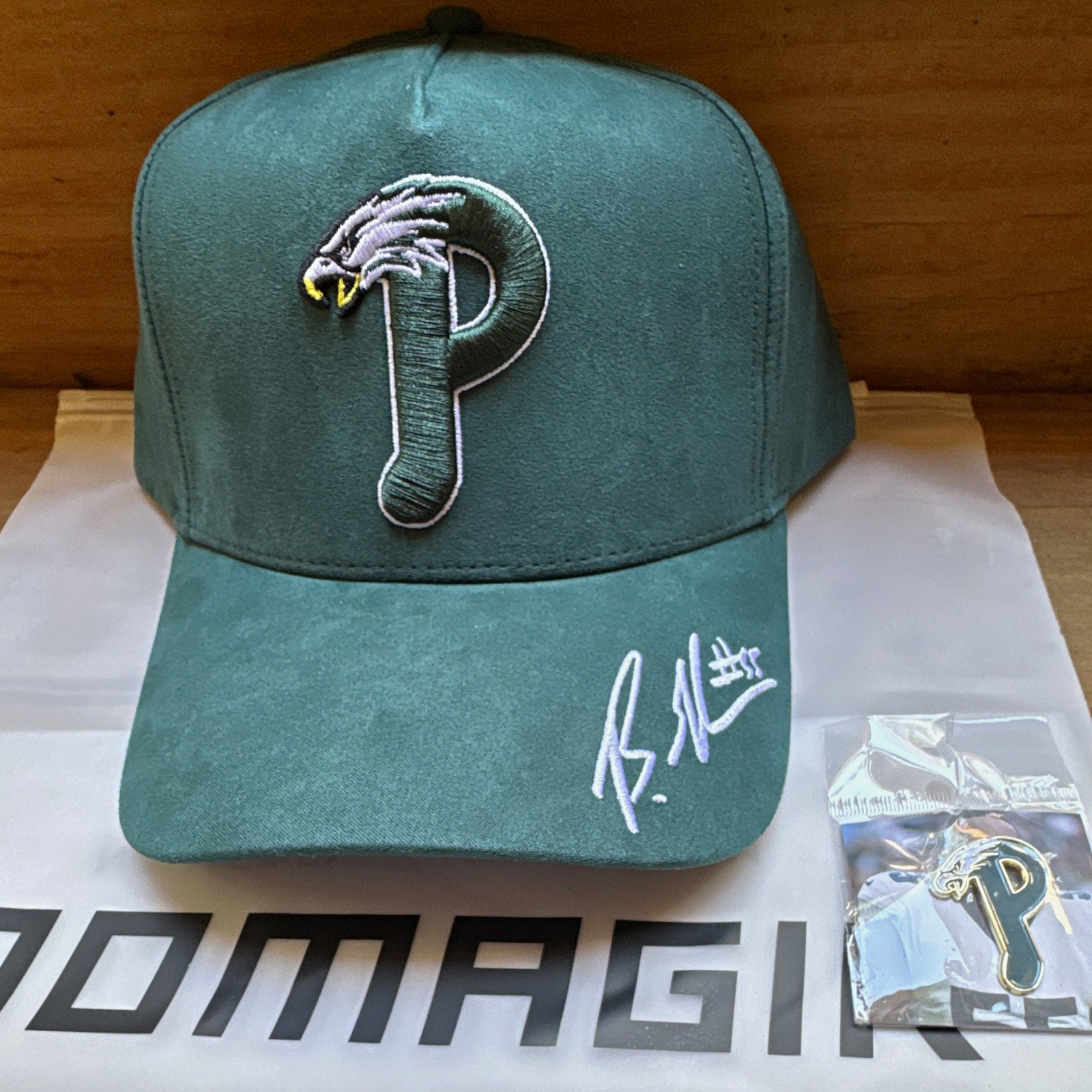 OFFICIAL BRANDON GRAHAM/ NOMAGIK COLLAB , PHILLY EAGLE THEMED HAT, ALL SUEDE