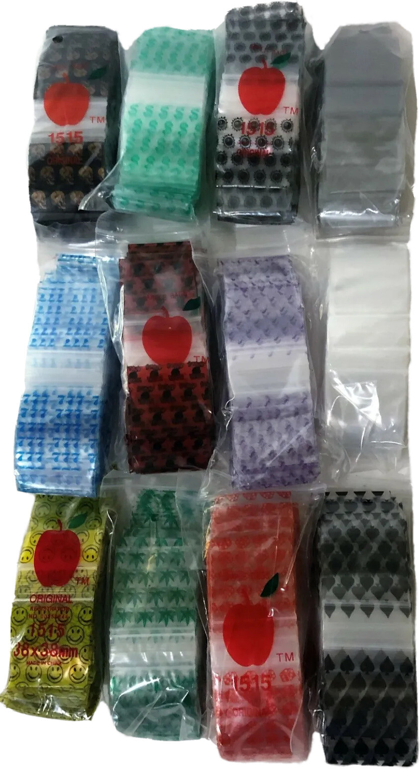 Apple Baggies #1515 (1,200) ASSORTED DESIGNS (12 Packs With 100 In Each Pack)  