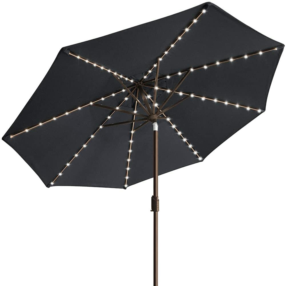 CLEARANCE DEAL EliteShade USA Solar 9ft Market Umbrella with 80 LED Lights
