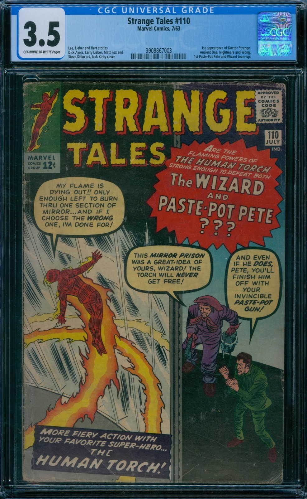 Strange Tales 110 CGC 3.5 1st Dr. Strange ow/w pages Strange Tales 110 CGC 3.5 1st Dr. Strange ow/w pages