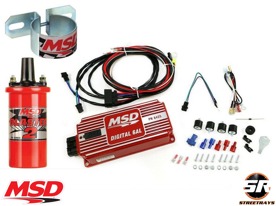 MSD 6AL Ignition Kit Digital Box 6425 Blaster 2 Coil 8202 Mounting Bracket 8213