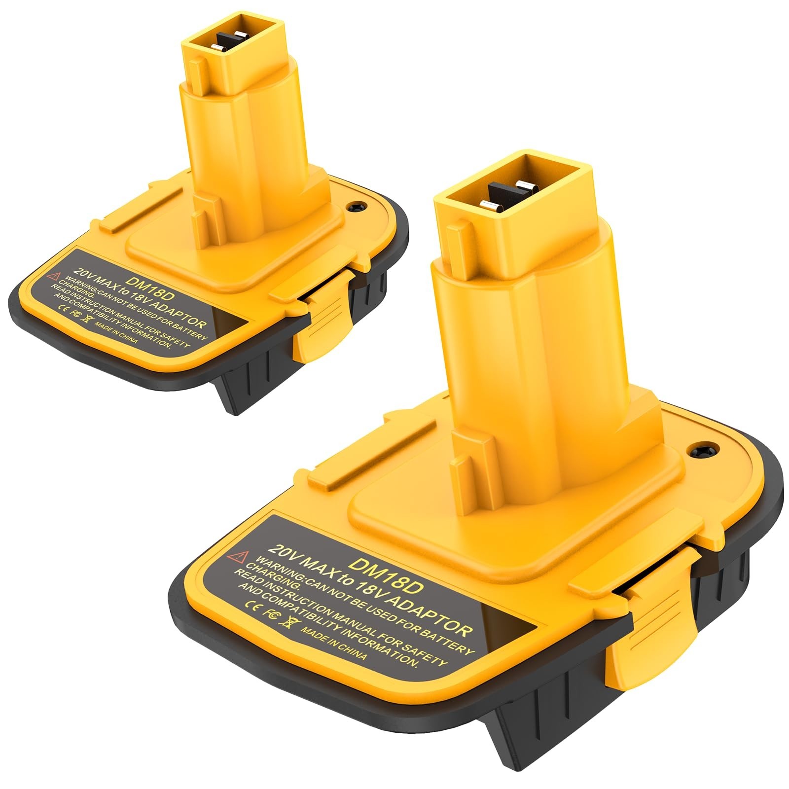 2 pcs Battery Adapter with USB Compatible with Dewalt 20V Battery,20V to 18V
