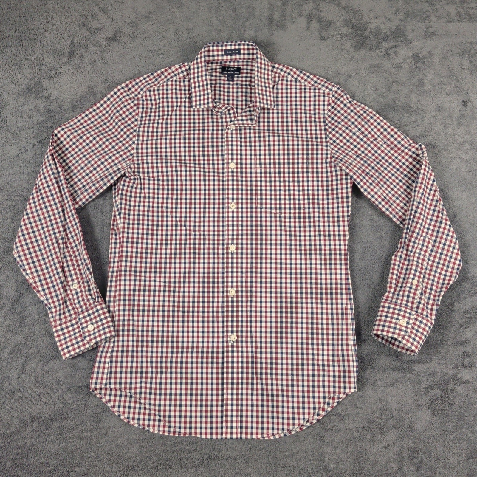 J Crew Button Up Shirt Mens M Red Plaid Thompson Premium Shirting 15-15.5 J Crew Button Up Shirt Mens M Red Plaid Thompson Premium Shirting 15-15.5