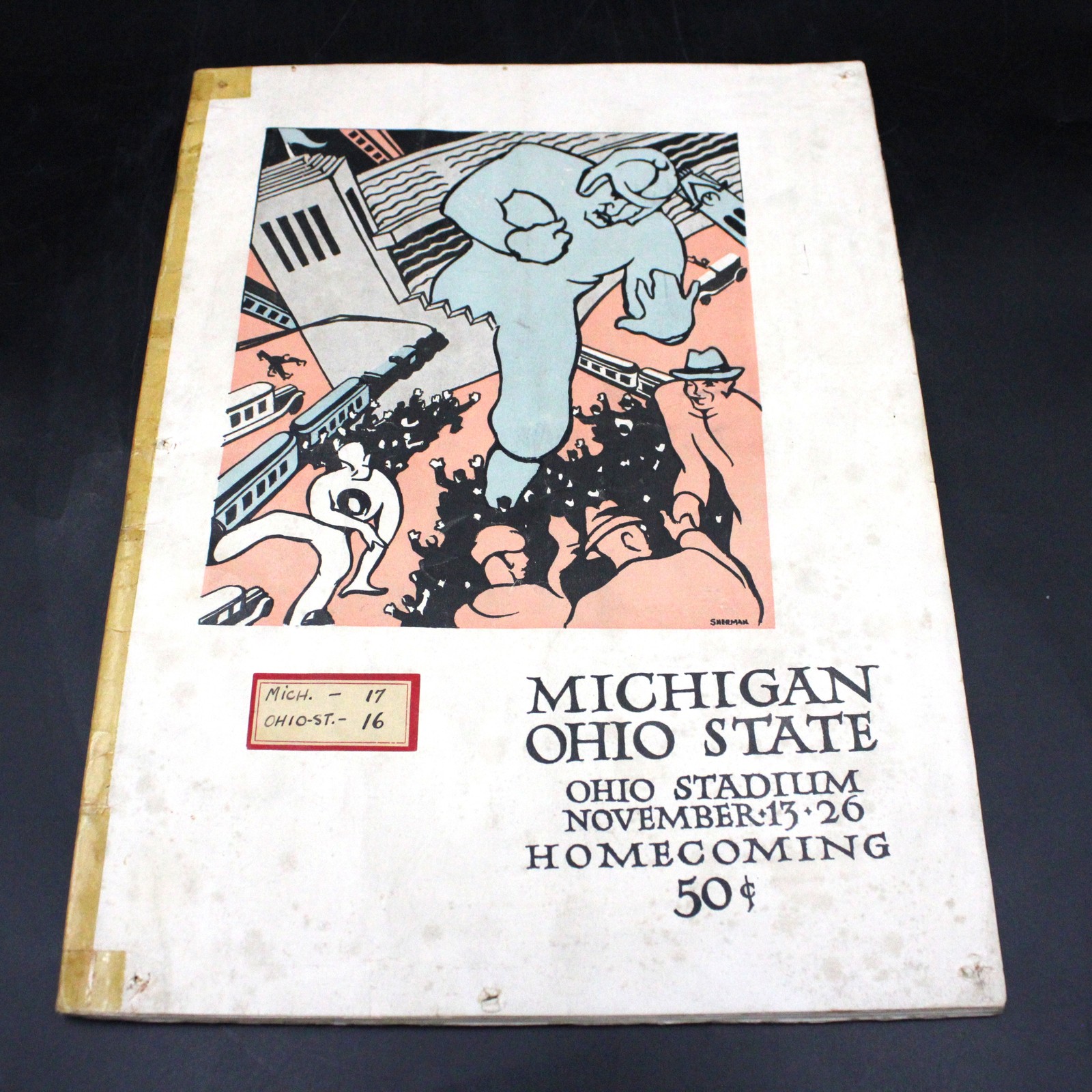 1926 Michigan vs Ohio State Football Official Program Benny Friedman ZJ22098