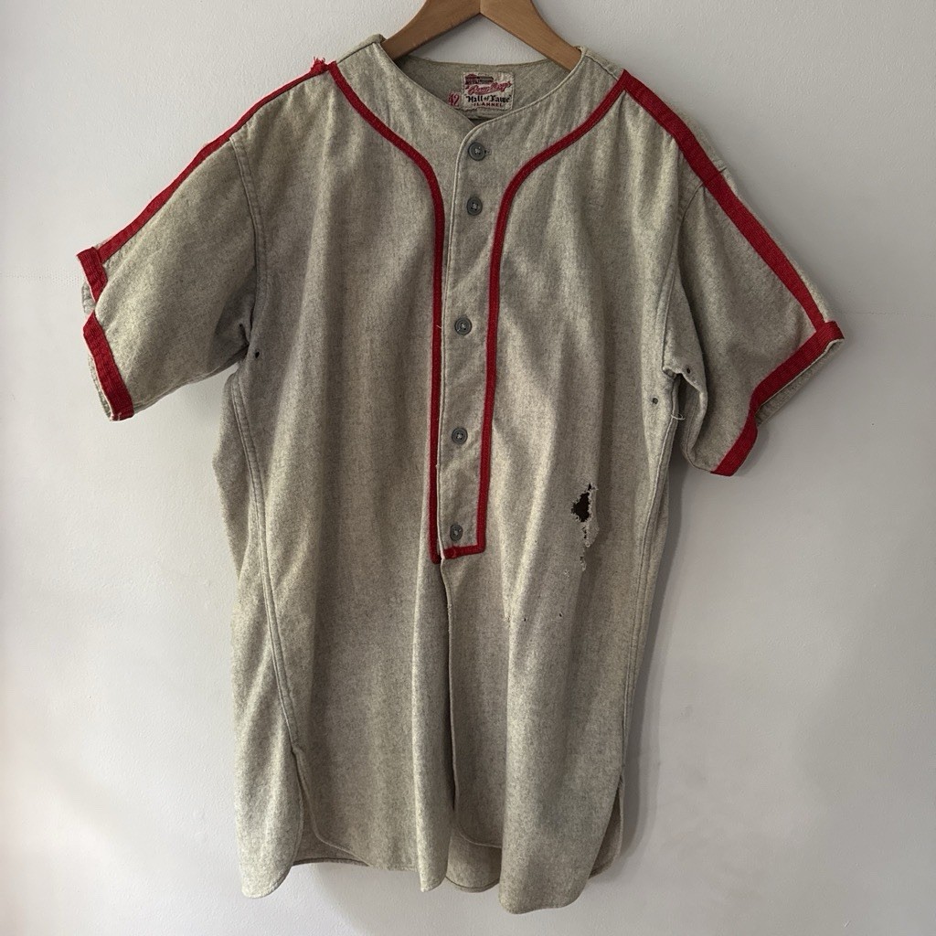 True Vintage 1950s Rawlings Baseball Jersey Sporting #7 Wool Blend Size 42 True Vintage 1950s Rawlings Baseball Jersey Sporting #7 Wool Blend Size 42