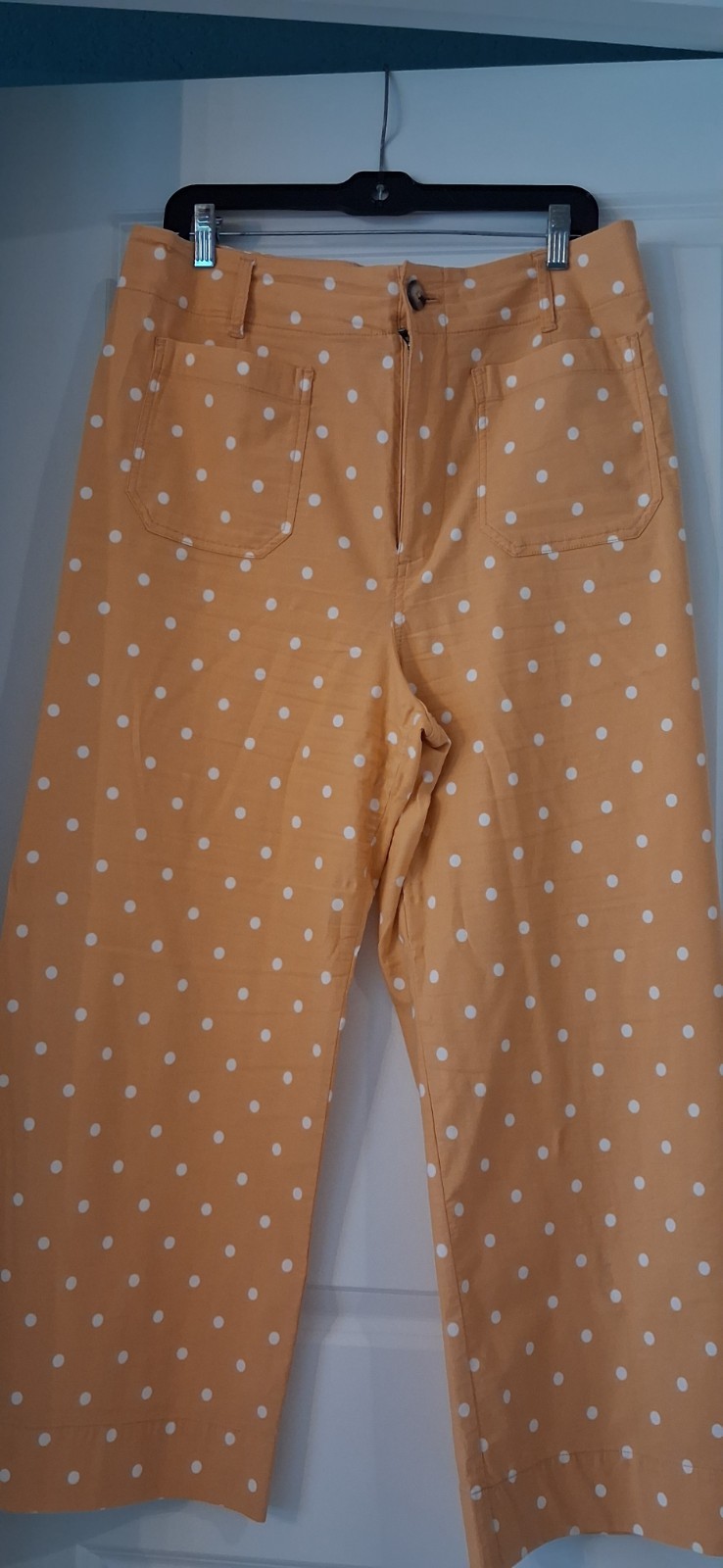Anthropologie Maeve Colette Wide Leg Cropped Yellow Polka Dot Pants Size 31 Anthropologie Maeve Colette Wide Leg Cropped Yellow Polka Dot Pants Size 31