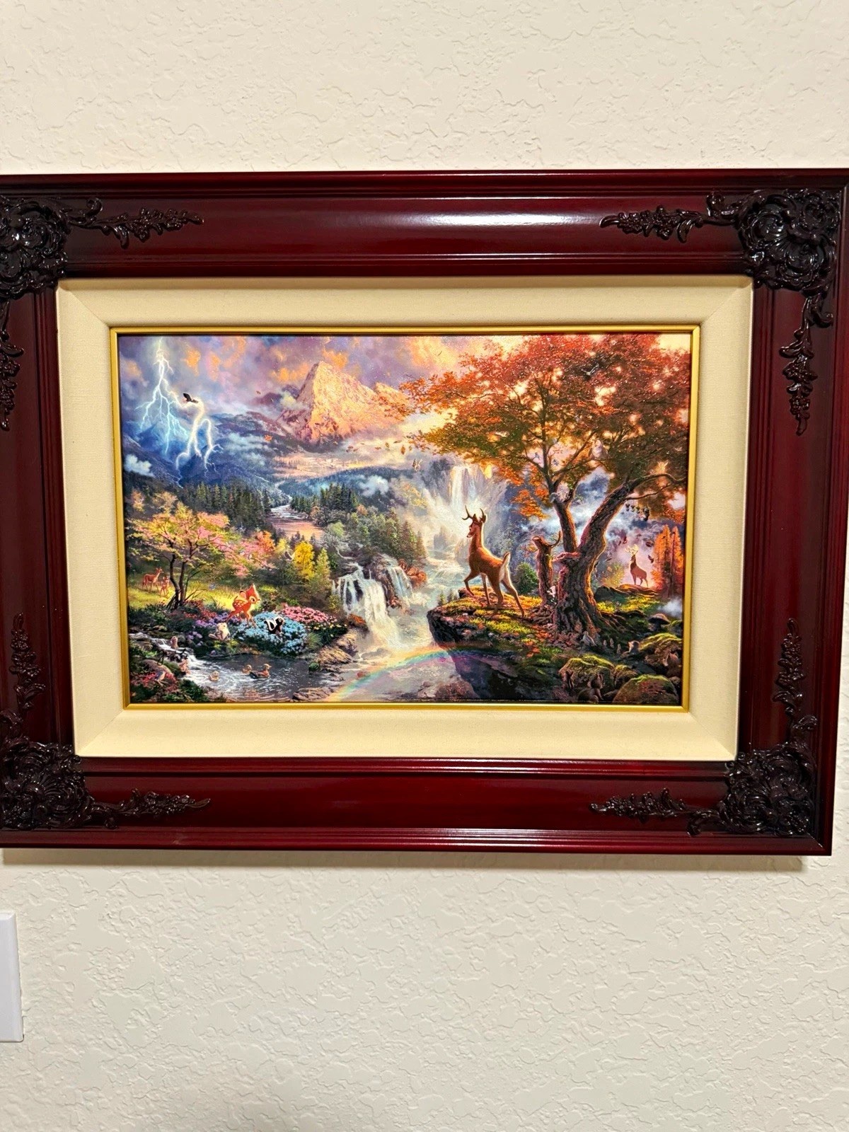 Thomas Kinkade Disney Bambi\'s First Year Framed Signed Canvas Print 2010