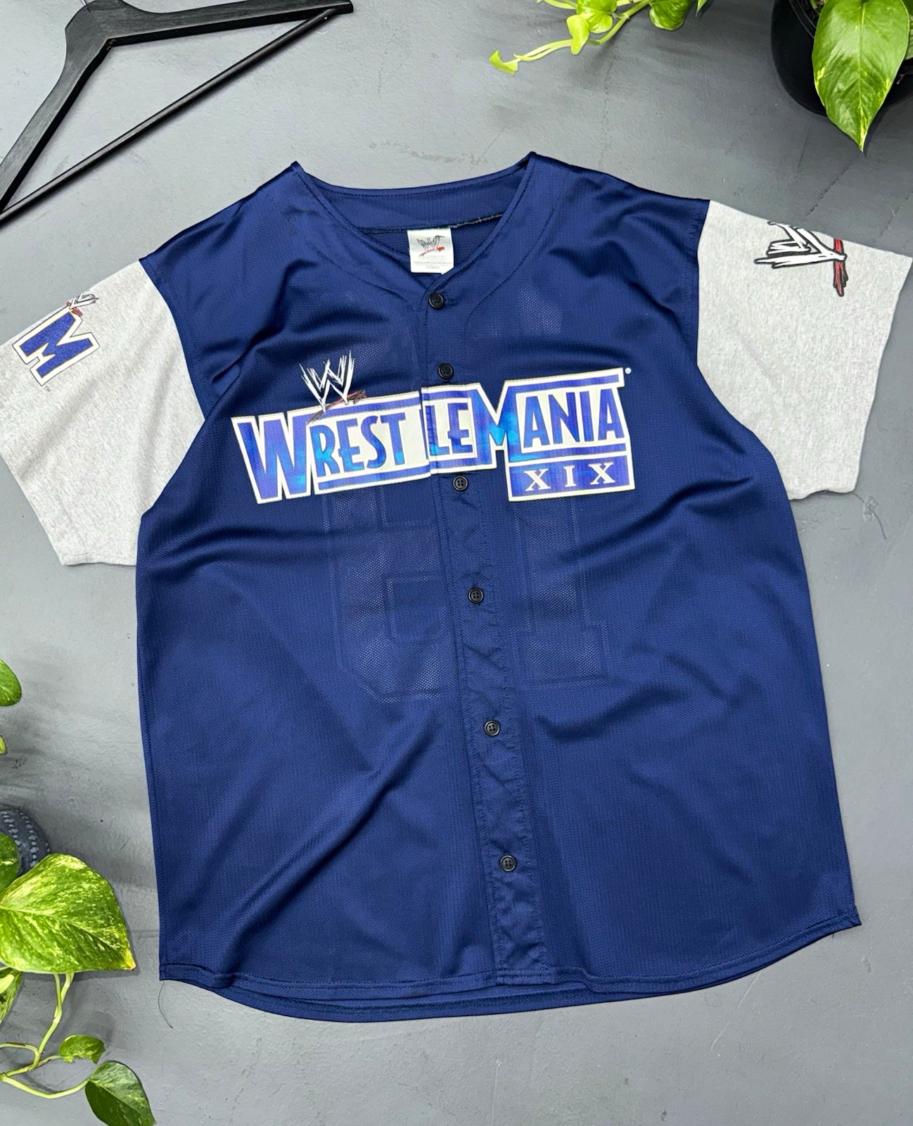 Vintage WrestleMania XIX 2003 baseball jersey XL WWE WWF