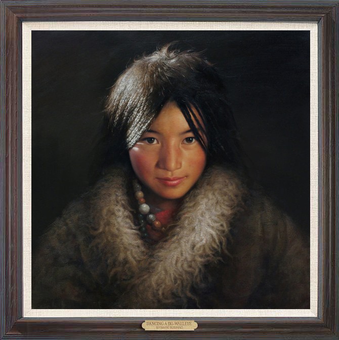 Hand Painted Oil Painting art Female Tibetan little girl On Canvas 30\ Hand Painted Oil Painting art Female Tibetan little girl On Canvas 30\