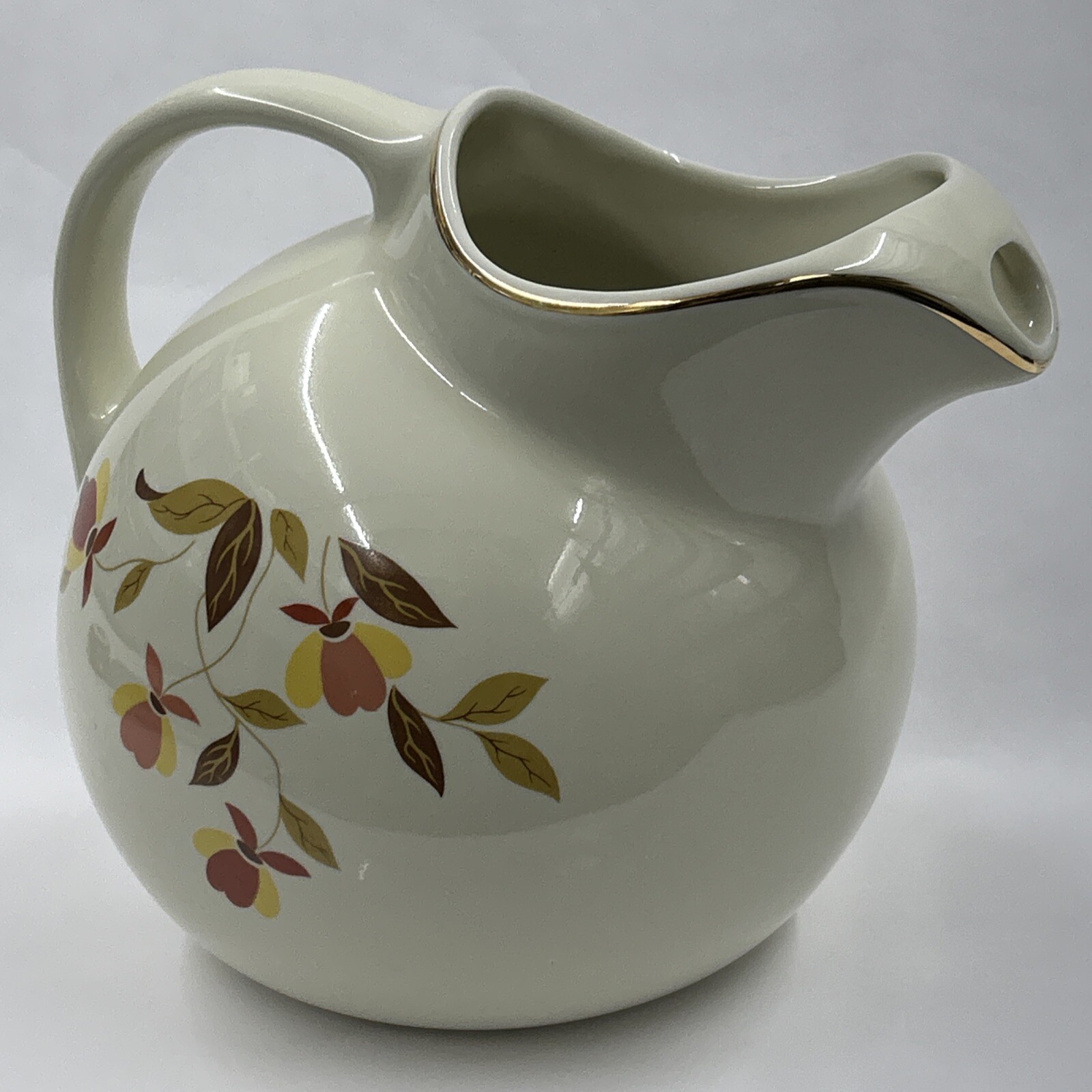 Halls Superior Large 80 Oz Ball Jug With Ice Lip Full Gilding *Double Stamped*