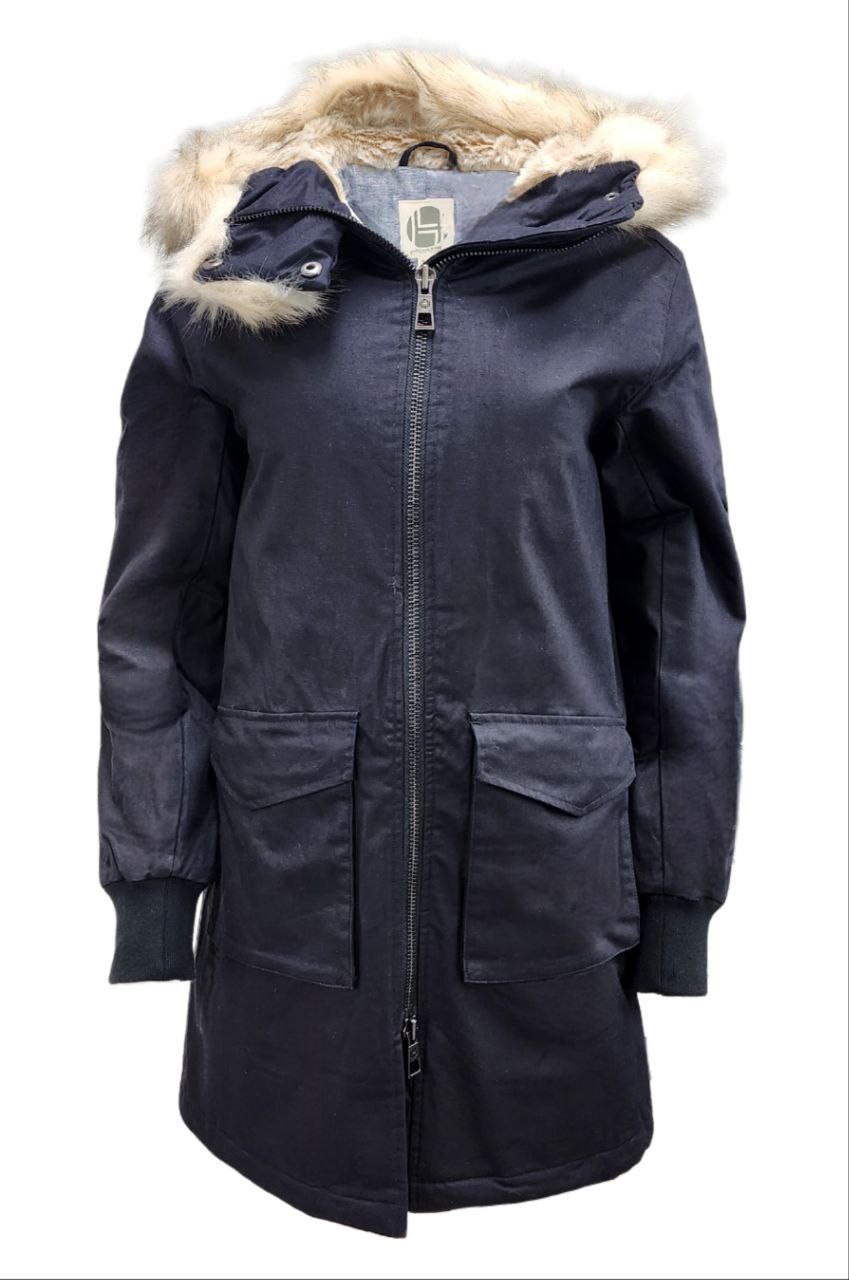 HoodLamb Women's Black Long Natural Hemp Hooded Parka 420 NWT