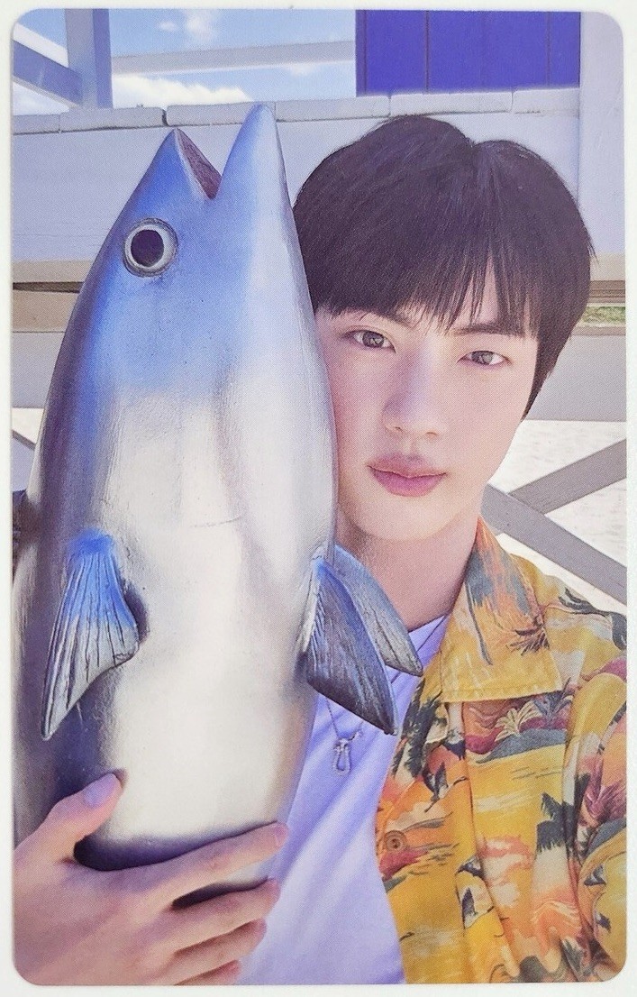 BTS JIN HAPPY Official Weverse POB Photocard Super Tuna Fish Ver Rare OOP