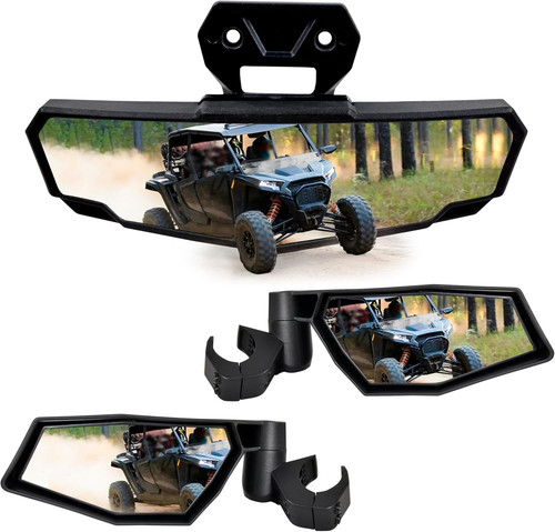 SAUTVS Side Mirrors Rearview Mirror Kit for Polaris RZR XP 1000 Black SAUTVS Side Mirrors Rearview Mirror Kit for Polaris RZR XP 1000 Black