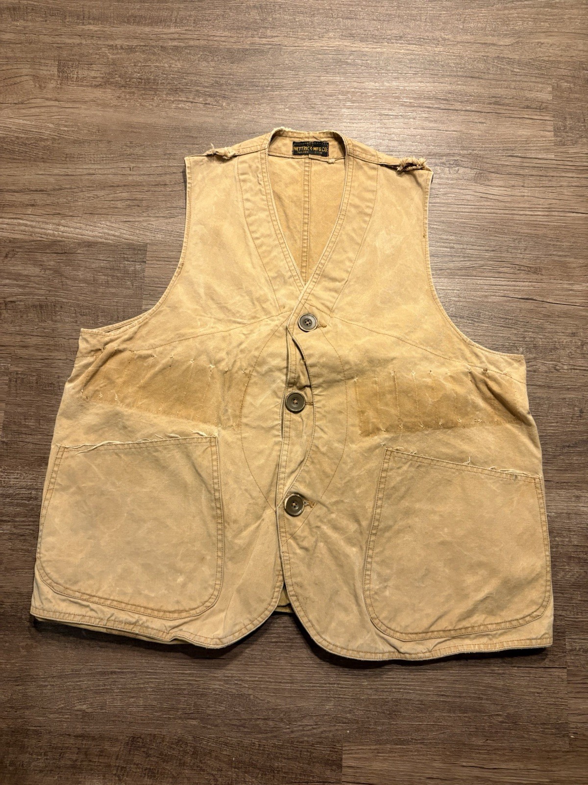 Vintage 1930’s 40’s Hettrick MFG Co Half Moon Hunting Vest Workwear Vintage 1930’s 40’s Hettrick MFG Co Half Moon Hunting Vest Workwear