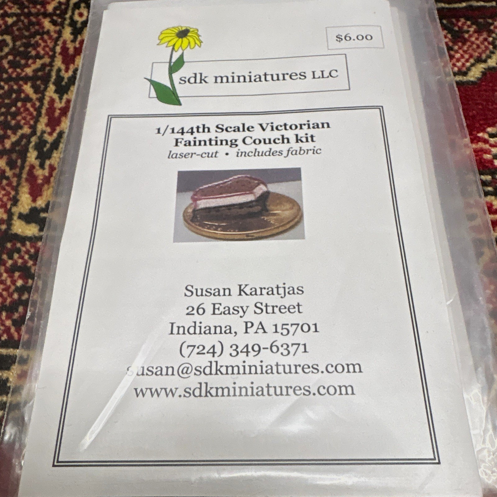 SDK Miniatures LLC 1:144 Scale Victorian Fainting Couch kit (includes fabric) SDK Miniatures LLC 1:144 Scale Victorian Fainting Couch kit (includes fabric)